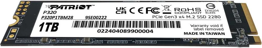 M.2 SSD diskas „Patriot Viper P320 1TB PCIe Gen 3“ 3000 MB/s 2200 MB/s