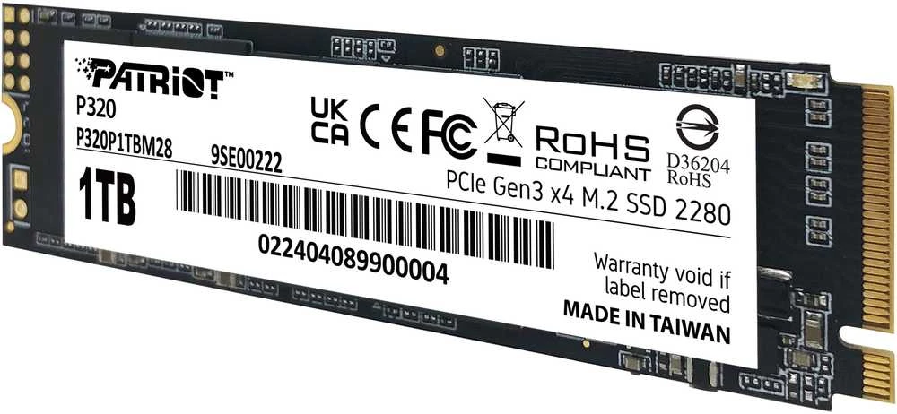 M.2 SSD diskas „Patriot Viper P320 1TB PCIe Gen 3“ 3000 MB/s 2200 MB/s