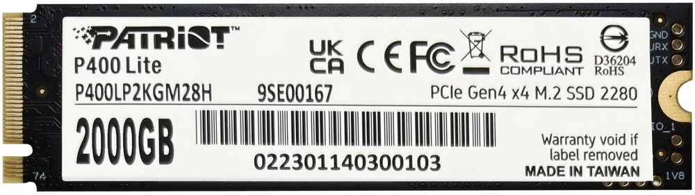 PATRIOT P400 Lite M.2 PCIe Gen 4 x4 2TB SSD