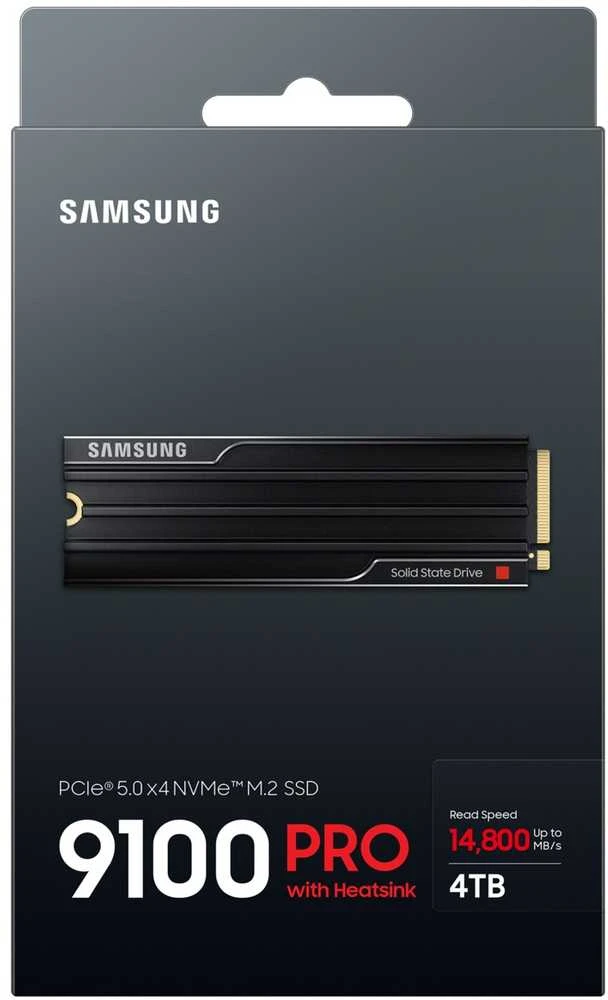 Samsung 9100 PRO | 4000 GB | SSD form factor M.2 2280 | Solid-state drive sąsaja PCIe 5.0x4 | Skaitymo greitis 14800 MB/s | Rašymo greitis 13400 MB/s