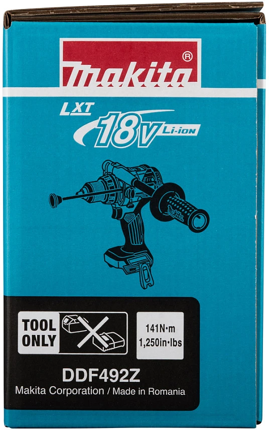 Makita DDF492Z Akumuliatorinis gręžtuvas 18V, BL-motor, Max 141 Nm, 130/65Nm, Be akumuliatorių ir kroviklio!