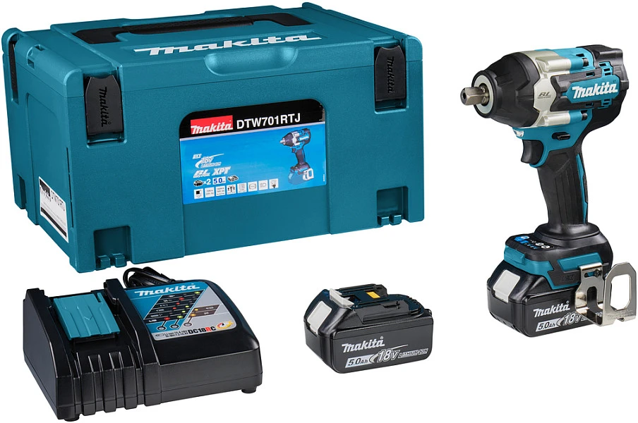 MAKITA SPŪGINIS VERŽTAKLIS 18V 1/2 "700Nm 2x5,0Ah lagaminas MAKPAC DTW701RTJ