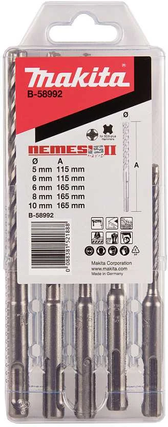 Grąžtas Makita SDS-PLUS Grąžtų Komplektas 5-vnt NEMESIS 2 B-58992