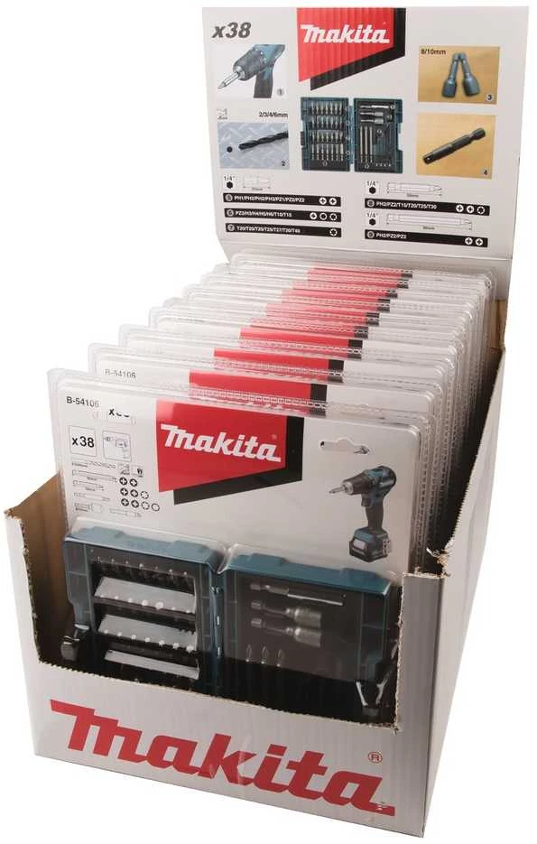 Makita Grąžtų / sukimo antgalių rinkinys B-54106 38 vnt. • Magnetinis laikiklis