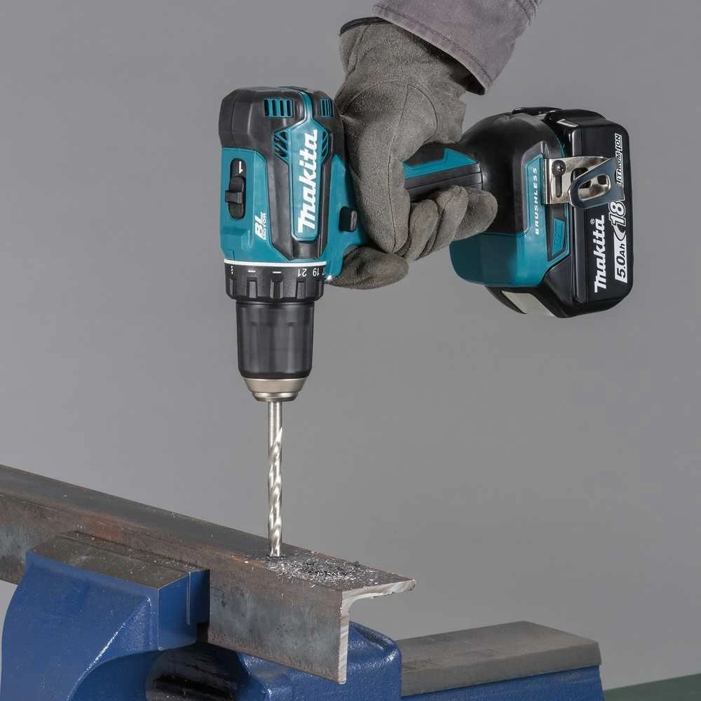Makita DDF485RTJ Akumuliatorinis suktuvas gręžtuvas, 18 V, 2x 5,0 Ah Li-ion, 50/25 Nm, LED, bešepetėlinis