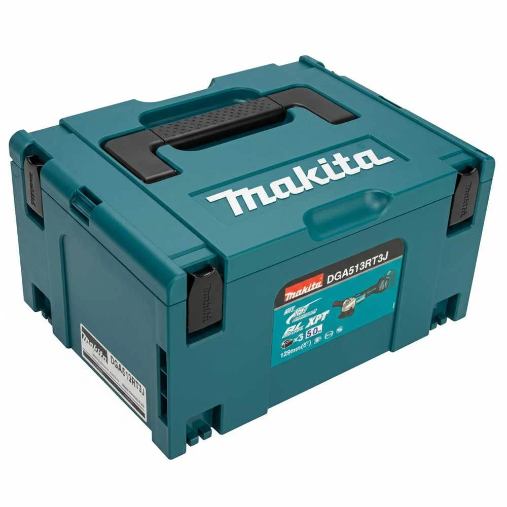Makita kampinis šlifuoklis DGA513RT3J 18V 3x5,0Ah
