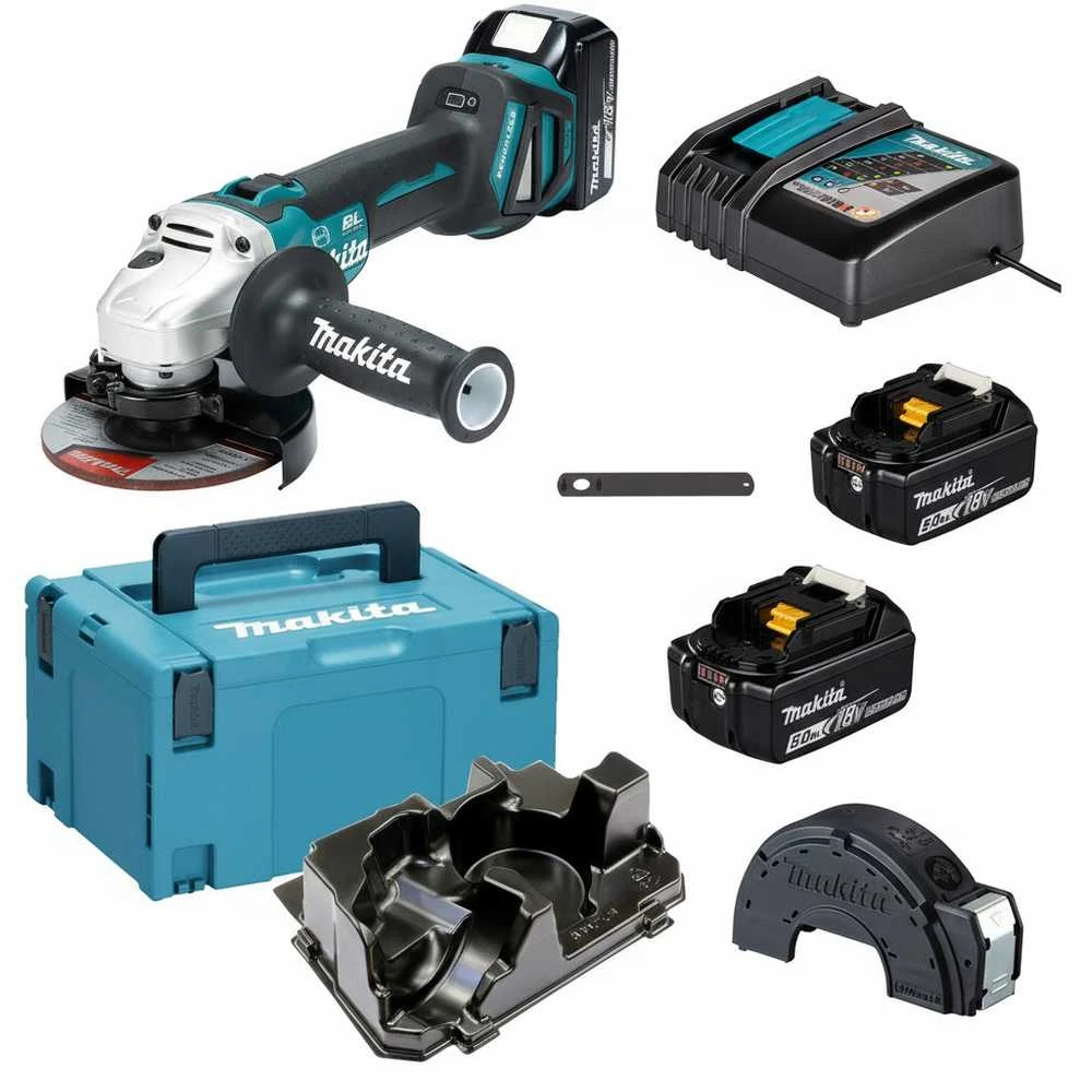 Makita kampinis šlifuoklis DGA513RT3J 18V 3x5,0Ah