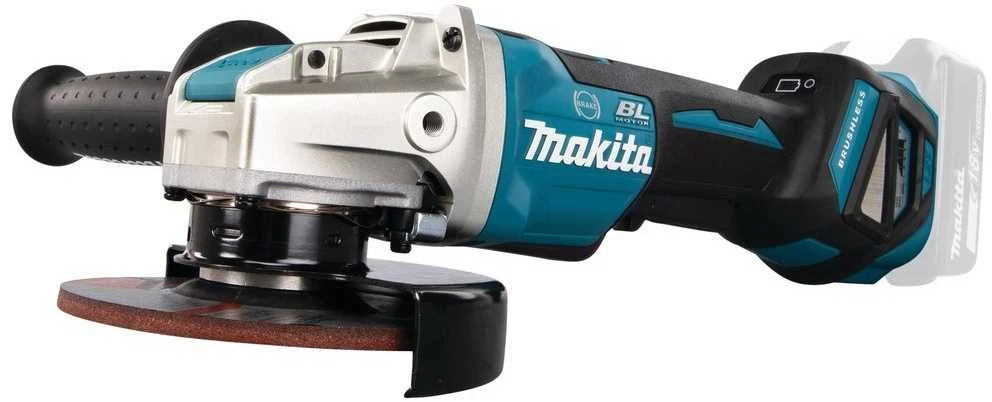 Makita DGA519Z Akumuliatorinis kampinis šlifuoklis, greičio reguliavimas 3000-8500min-1, 18V, ø125mm, X-LOCK, komplektuojama be akumuliatorių ir kroviklio!
