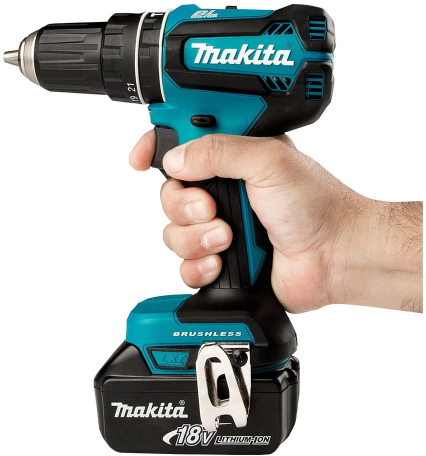 Makita DHP485Z Akumuliatorinis smūginis gręžtuvas, 18 V, 50/25 Nm, 1,7kg, LED, BL-motor, Be akumuliatorių ir kroviklio!