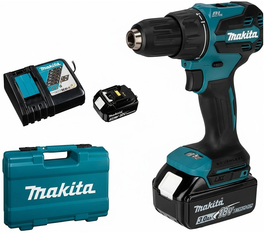 Makita DHP490RFX3 gręžtuvas su priedų komplektu