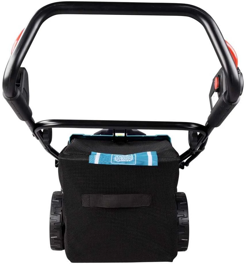 Makita DLM480Z akumuliatorinė vejapjovė 2 x 18 V, 48 cm, 4 viename (pjovimas / surinkimas / mulčiavimas / išmetimas į galą), 24,5kg, plastikinis korpusas, be akumuliatorinio ir krovinio
