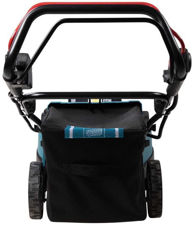 Makita DLM481Z akumuliatorinė vejapjovė 2x18V, 48cm, savaeigė, 4 viename (pjovimas/rinkimas/mulčiavimas/galinis išmetimas), 27,1kg, plastikinis korpusas, be akumuliatorinio ir krovinio