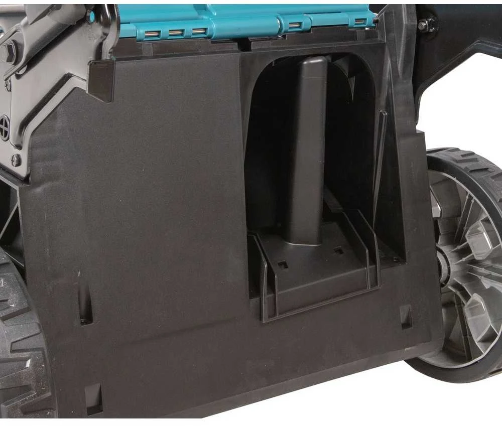 Makita DLM538Z akumuliatorinė vejapjovė 2 x 18 V, 53 cm, 4 viename (pjovimas / surinkimas / mulčiavimas / išmetimas į galą), 25,5kg, plastikinis korpusas, be akumuliatorinio ir krovinio