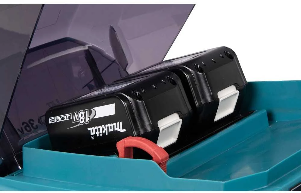 Makita DLM538Z akumuliatorinė vejapjovė 2 x 18 V, 53 cm, 4 viename (pjovimas / surinkimas / mulčiavimas / išmetimas į galą), 25,5kg, plastikinis korpusas, be akumuliatorinio ir krovinio