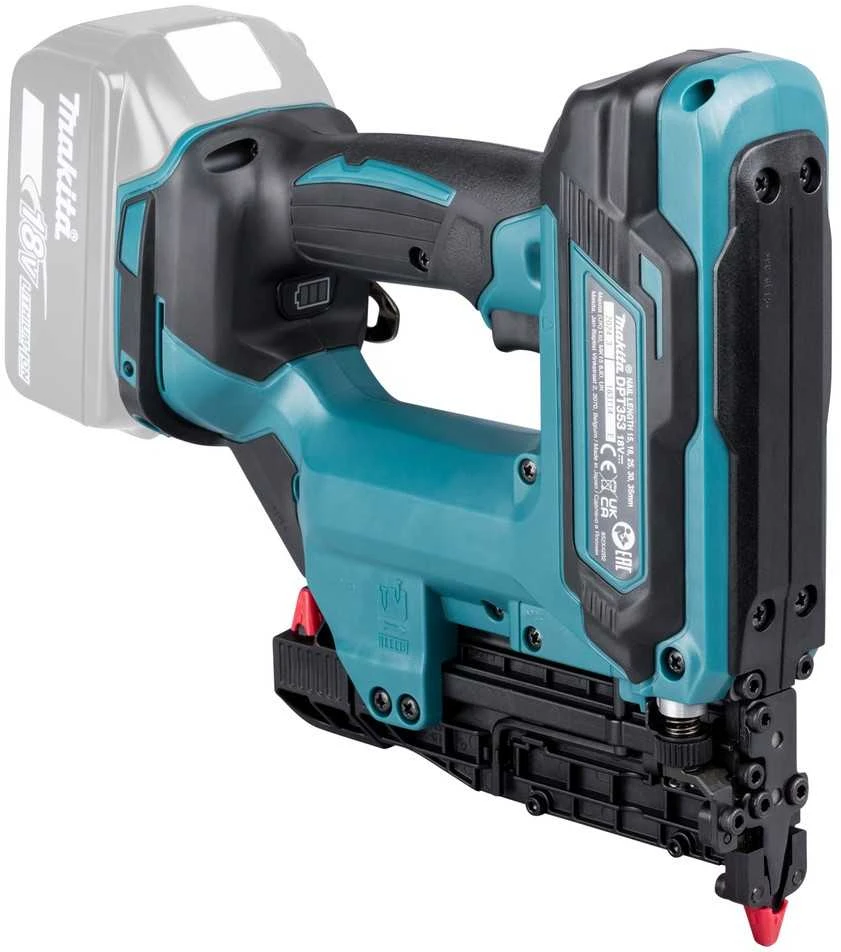Makita DPT353Z Akumuliatorinis viniakalis 18V Li-Ion; 23 GA; 15/18/25/30/35mm; Be akumuliatorių ir kroviklio!