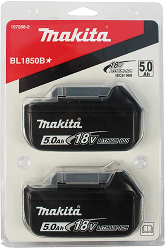 Akumuliatoriai Makita Twinpack BL1850B, 18 V, 2x5,0 Ah Li-ion