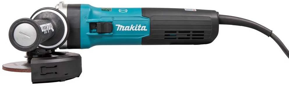 Makita GA5091X01 Kampinis šlifuoklis, 1900 W, 125 mm, SJS², AFT, Mechaninis stabdys, 2800-11500 min-1, antivibracinė šoninė rankena