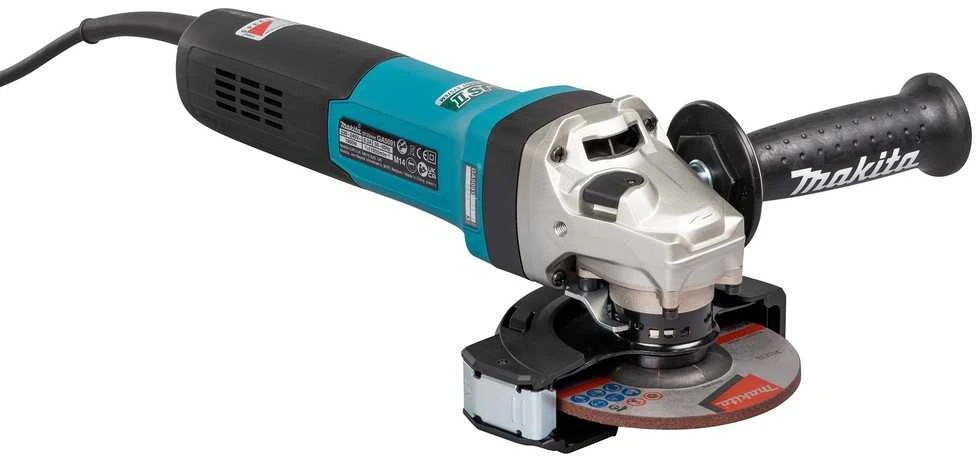 Makita GA5091X01 Kampinis šlifuoklis, 1900 W, 125 mm, SJS², AFT, Mechaninis stabdys, 2800-11500 min-1, antivibracinė šoninė rankena