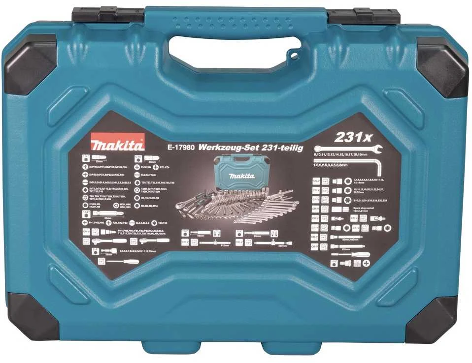 Įrankių rinkinys Makita, E-17980, 231 vnt.