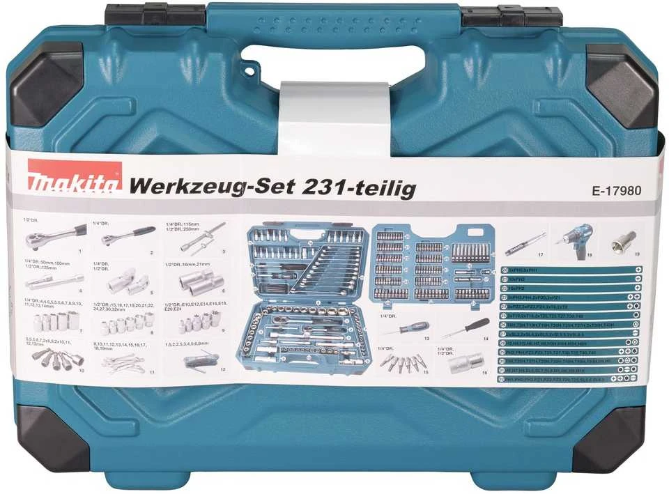 Įrankių rinkinys Makita, E-17980, 231 vnt.