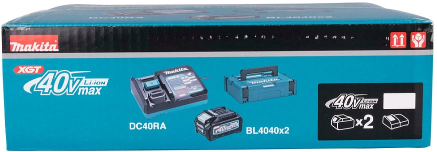Makita Akumuliatorių ir kroviklio komplektas XGT®, 40Vmax 191J97-1 XGT® • 40Vmax • 2vnt 4.0Ah • DC40RA