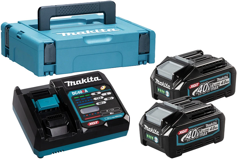 Makita Akumuliatorių ir kroviklio komplektas XGT®, 40Vmax 191J97-1 XGT® • 40Vmax • 2vnt 4.0Ah • DC40RA