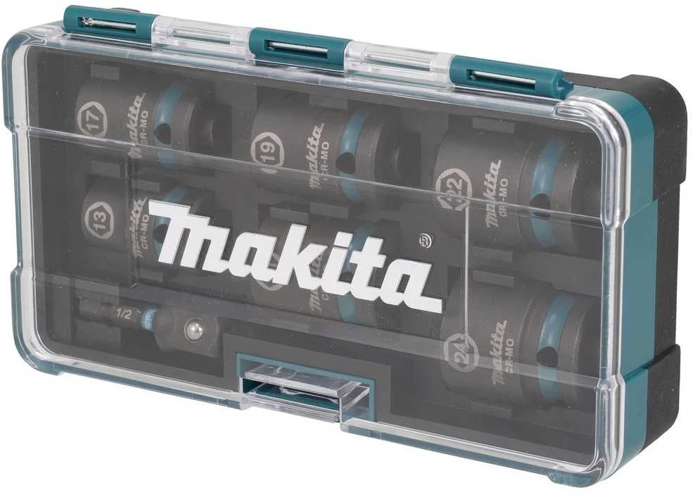 Makita E-16592 Smūginių sukimo galvų komplektas 7 vnt. 1/2''x 38mm ( 13, 17, 19, 21, 22, 24mm) + Adapteris 1/2"x50mm