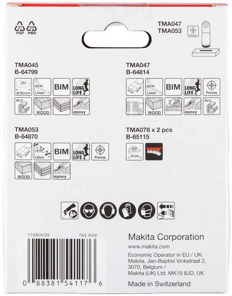 Grąžtas Makita MULTITOOL priedų rinkinys Komplekte B-67511