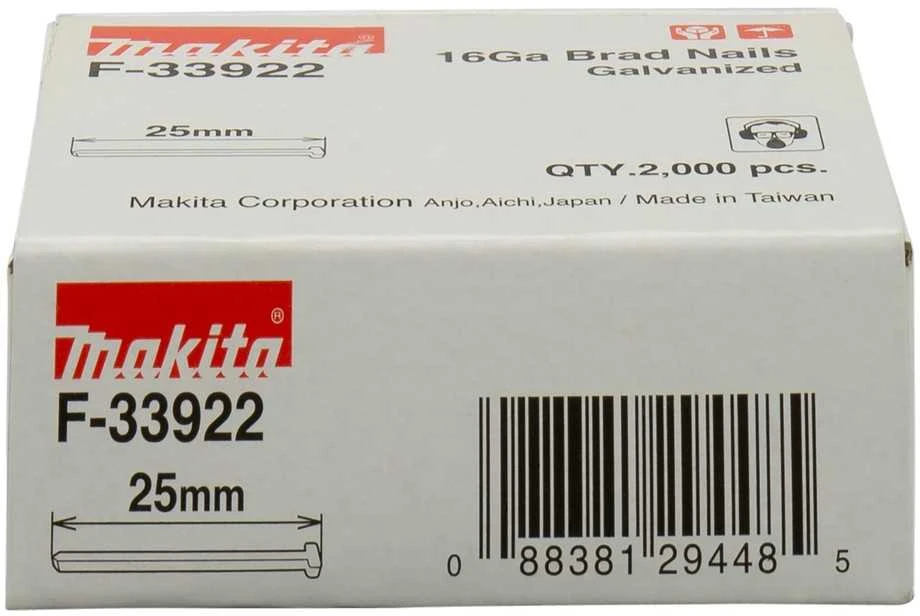 Makita Gauge Brad Nails 1,6x25mm F-33922 2000 vnt.