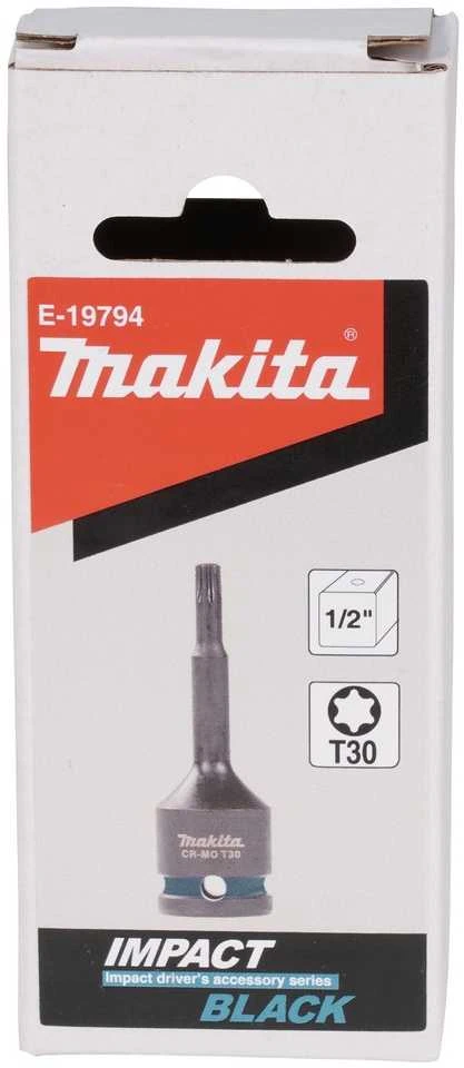 Makita SMŪGINĖ SUKIMO GALVA VERŽLIASUKIUI Impact Juodas 1/2“ T30 x 78 mm E-19794