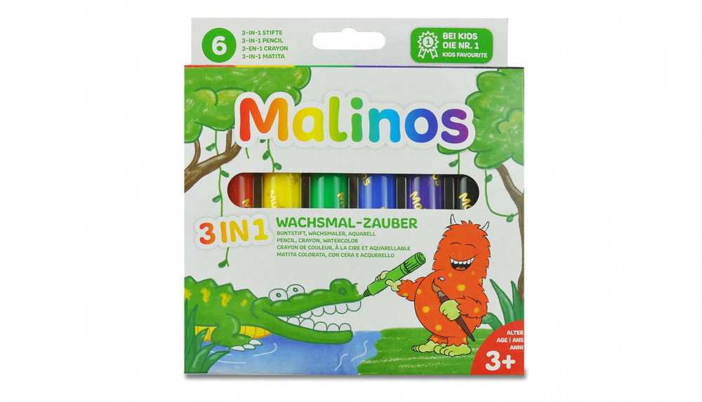 Malinos Malinos Wachsmalstifte Wachsmal-Zauber 6 Farben 3+
