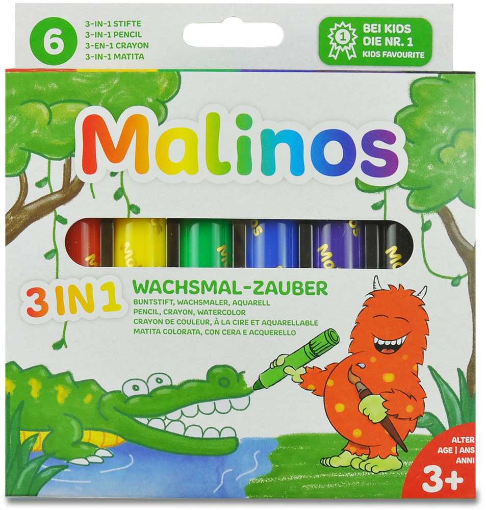 Malinos Malinos Wachsmalstifte Wachsmal-Zauber 6 Farben 3+