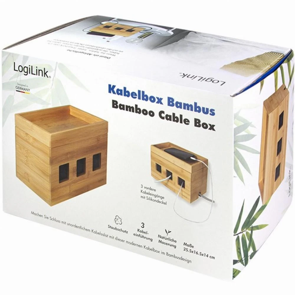 LOGILINK KAB0076 Cable box 255x140x165 mm bamboo