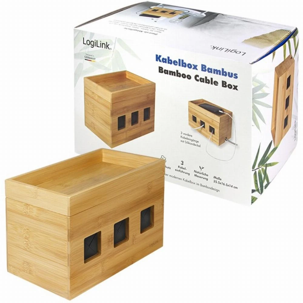 LOGILINK KAB0076 Cable box 255x140x165 mm bamboo