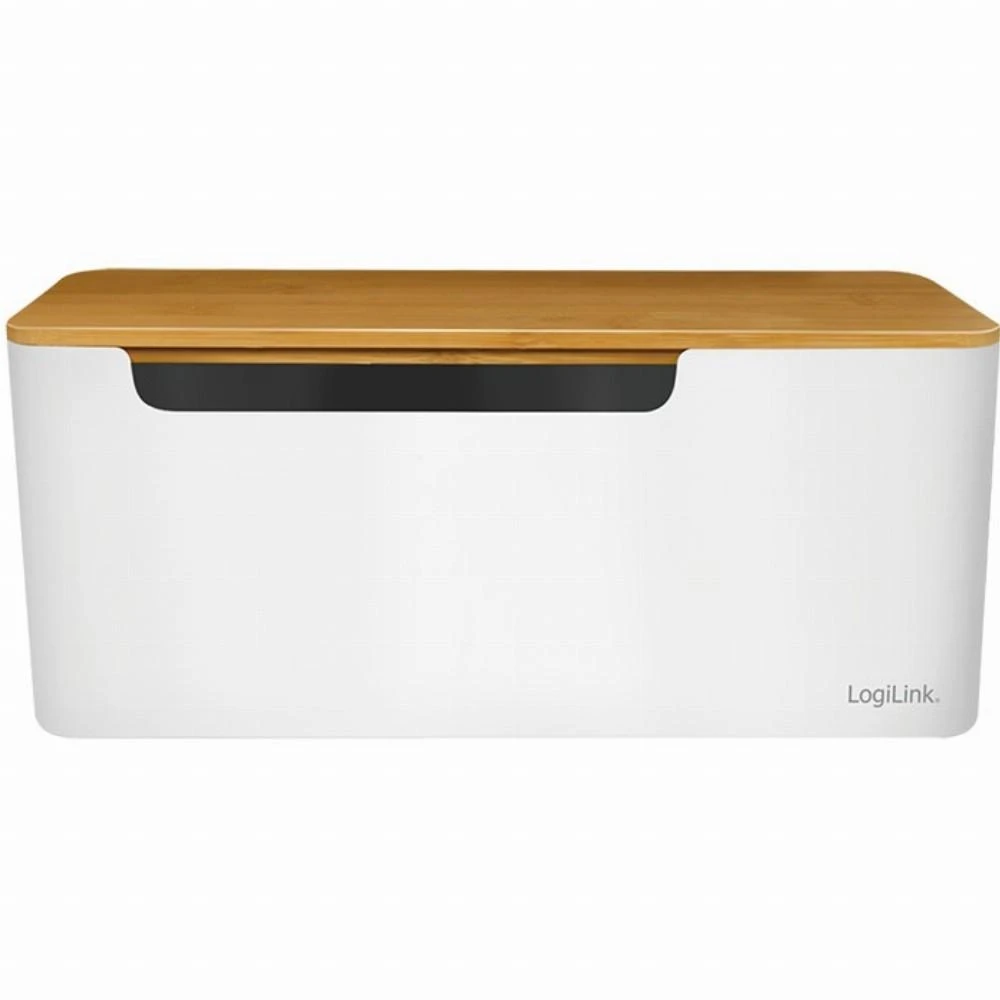 LOGILINK KAB0075 Kabelių dėžutė 320x140x130 mm baltas su bambukiniu dangteliu