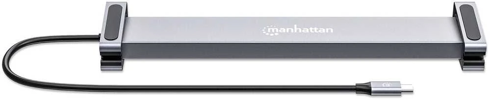 Manhattan 190398 knyginių kompiuterių dokas / jungčių replikatorius Vielinis USB 3.2 Gen 1 (3.1 Gen 1) Type-C Pilka