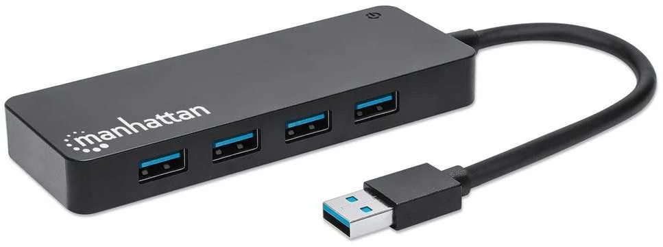 Manhattan 164900 sąsajos šakotuvas USB 3.2 Gen 1 (3.1 Gen 1) Type-A 5000 Mbit/ai Juoda