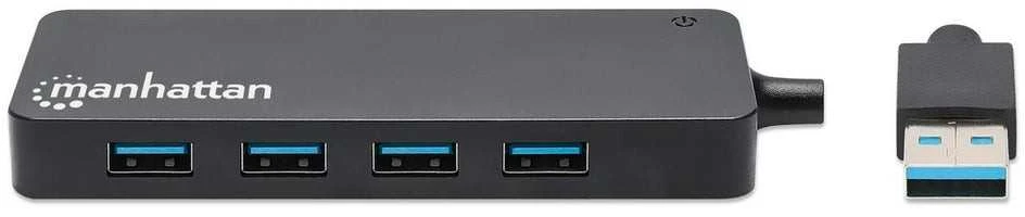 Manhattan 164900 sąsajos šakotuvas USB 3.2 Gen 1 (3.1 Gen 1) Type-A 5000 Mbit/ai Juoda
