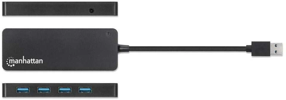 Manhattan 164900 sąsajos šakotuvas USB 3.2 Gen 1 (3.1 Gen 1) Type-A 5000 Mbit/ai Juoda