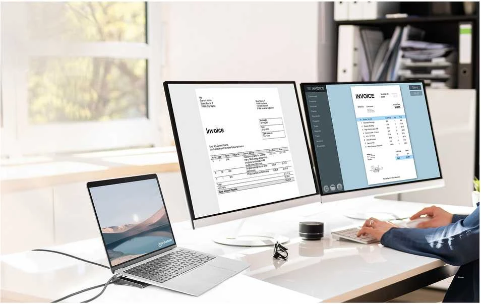 Manhattan MH 190305 11 viename USB (3.2) tipo C prijungimo stotis su trigubu monitoriumi, kelių prievadų