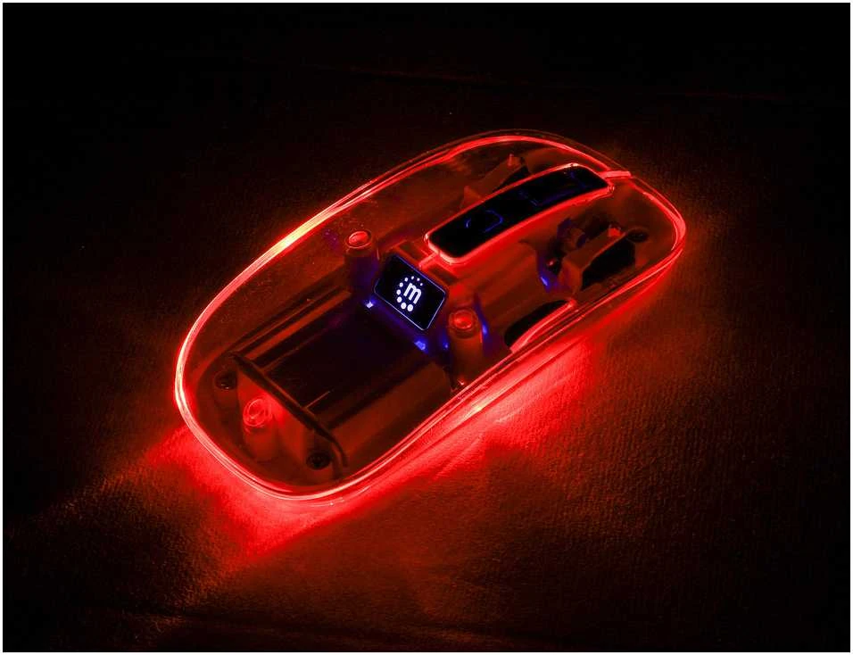 Pelė Manhattan Funkmaus USB-A 4 przyciski RGB LED juoda permatomas