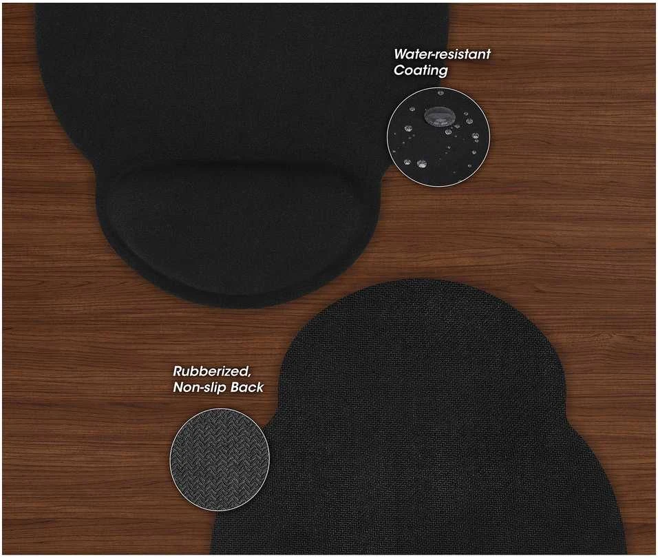 Intracom MANHATTAN Wrist-Rest Pelės kilimėlis Ergonomiškas dizainas Kovoja su nuovargiu Neslystantis pagrindas Minkštas riešo atramas jaučiasi kaip gelis juodas