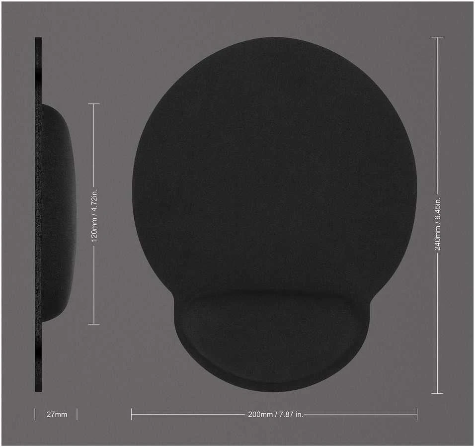 Intracom MANHATTAN Wrist-Rest Pelės kilimėlis Ergonomiškas dizainas Kovoja su nuovargiu Neslystantis pagrindas Minkštas riešo atramas jaučiasi kaip gelis juodas