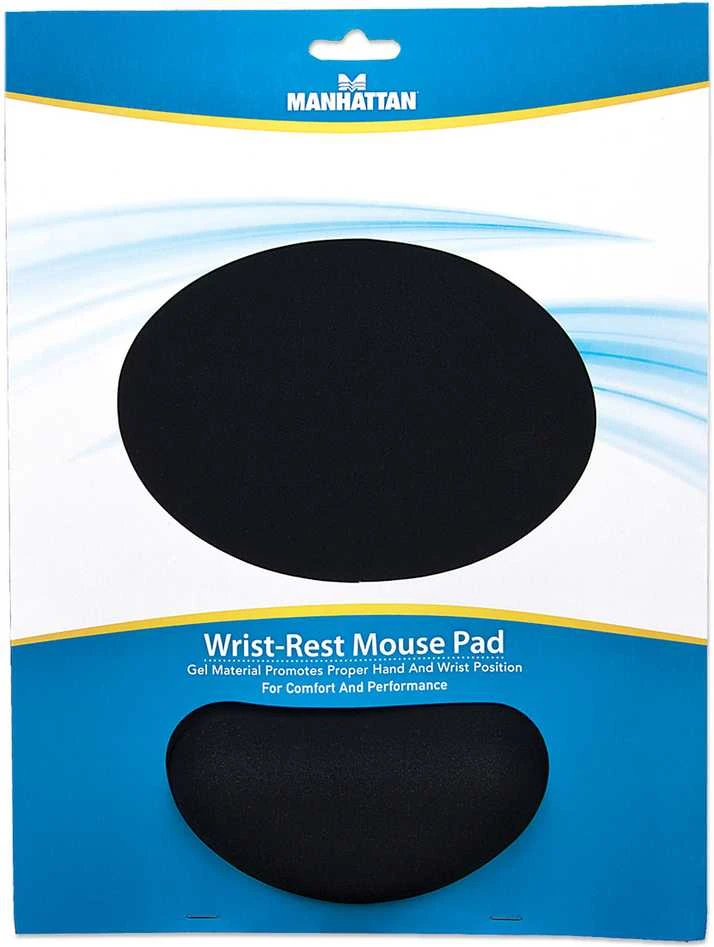 Intracom MANHATTAN Wrist-Rest Pelės kilimėlis Ergonomiškas dizainas Kovoja su nuovargiu Neslystantis pagrindas Minkštas riešo atramas jaučiasi kaip gelis juodas
