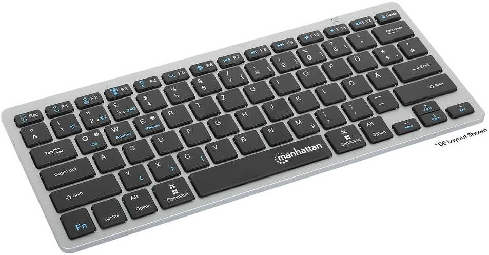 Klaviatūra MANHATTAN Slim Funktastatur anthrazit Bluetooth 3.0/2.4GHz