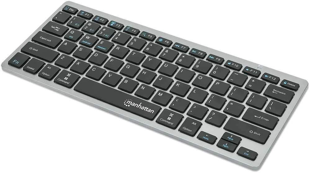 Klaviatūra MANHATTAN Slim Funktastatur anthrazit Bluetooth 3.0/2.4GHz