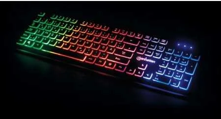 MANHATTAN Itin plona USB žaidimų klaviatūra su šviesos diodais