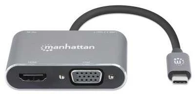 Adapteris AV Manhattan Manhattan Hub Adapteris USB-C 3.2 na 4K HDMI VGA USB-A USB-C PD 87W