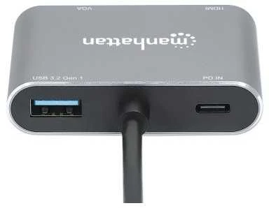 Adapteris AV Manhattan Manhattan Hub Adapteris USB-C 3.2 na 4K HDMI VGA USB-A USB-C PD 87W