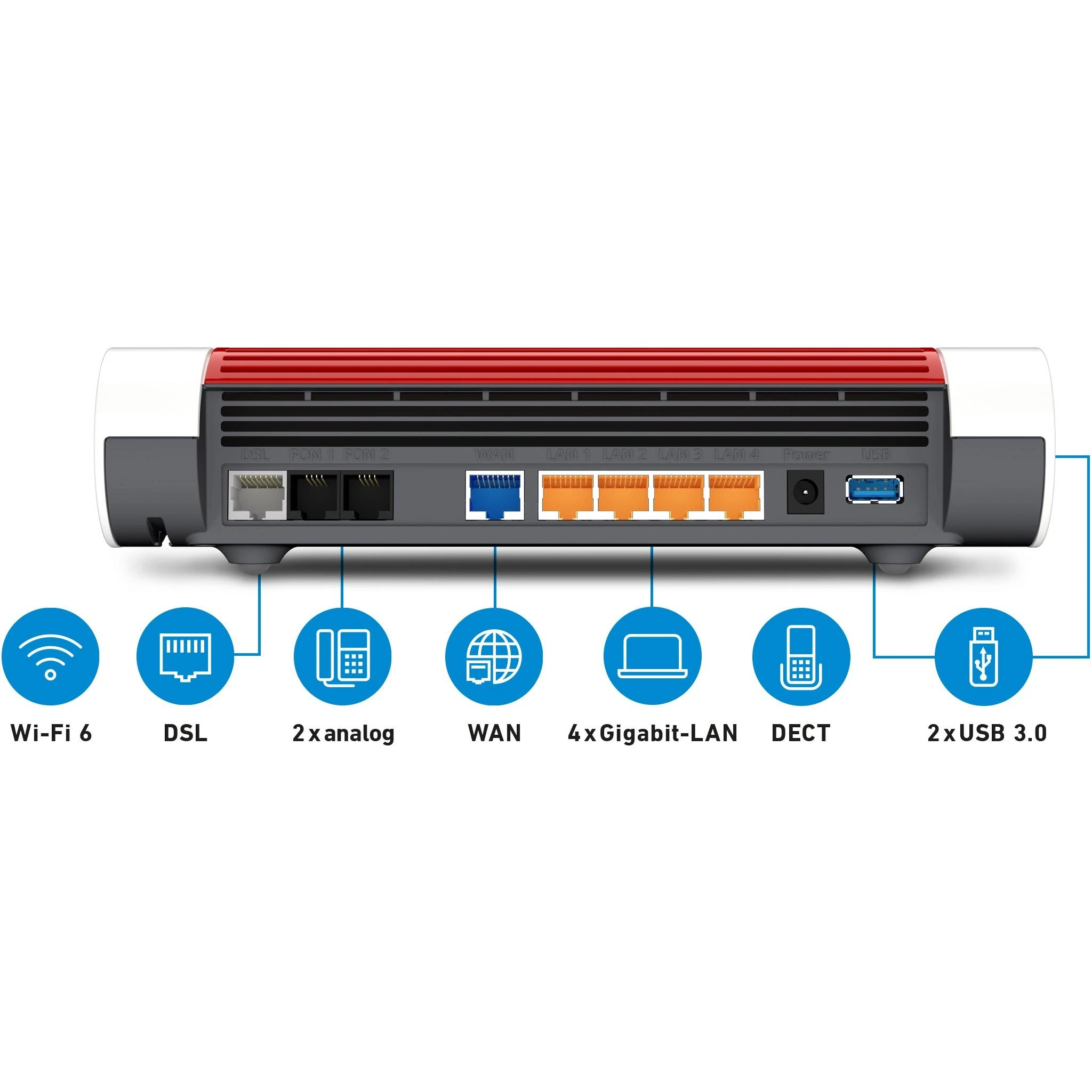 Šakotuvas AVM Fritz!Box 7590 AX Wifi-6 be S0